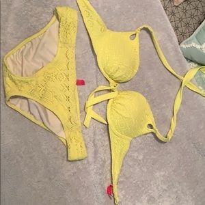 Neon yellow Victoria secret bikini